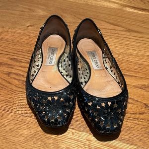 Jimmy Choo Black Patent Leather Flats Size 37
